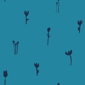 garden flowers ❀ regular ❀ duotone, blue