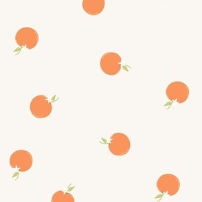 tossed tangerine orange clementine fruit on cream ivory white, orange blossom