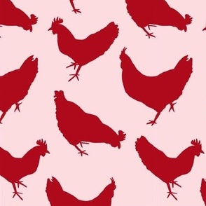Chickens RED pink - Lg