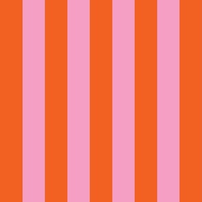 chunky STRIPE BRIGHT PINK AND ORANGE RED