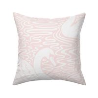 Swan Lake - soft white on cotton candy pink, Large Scale by Cecca Designs