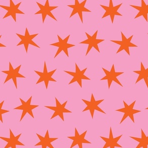 BRIGHT STARS - PINK AND ORANGE RED