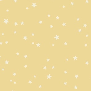 Large-Baby Neutral-Cream Stars on Pastel Yellow