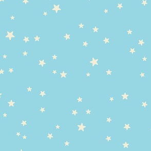 Large-Baby Boy-Cream Stars on Light Blue