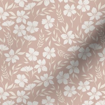 warm minimalism floral dusty pink