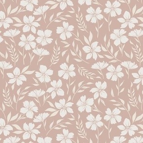 warm minimalism floral dusty pink