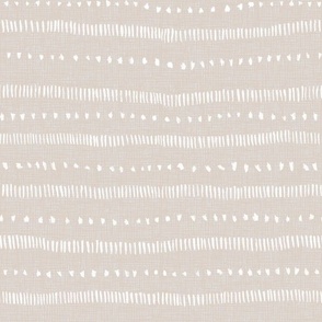 Organic Dashes and Dot Stripes in Warm Neutrals of Desert Sand and White