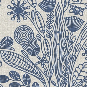 Flora’s Herbs Handwoven Linens Indigo