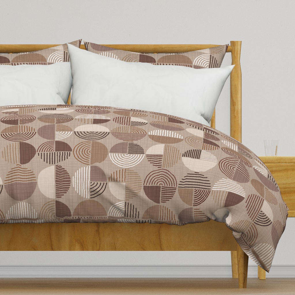 Geometric Circles - Warm Minimalism - Light Linen Multi Color (Large)