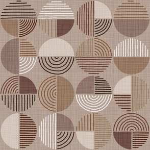 Geometric Circles - Warm Minimalism - Light Linen Multi Color (Large)