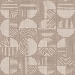 Geometric Circles - Warm Minimalism - Light Linen Two-Tone (Large)