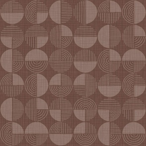 Geometric Circles - Warm Minimalism - Dark Dusty Rose Two-Tone (Small)