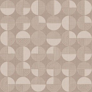 Geometric Circles - Warm Minimalism - Light Linen Two-Tone (Small)