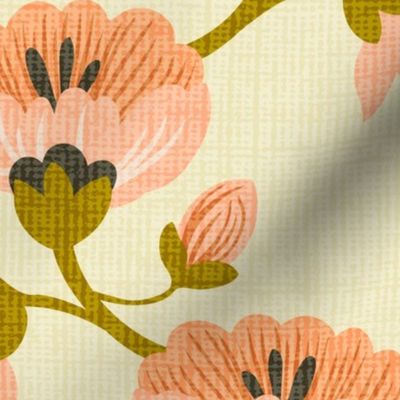 Peach Scandi Flowers - LARGE