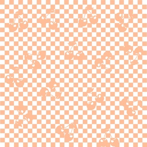 Peach Fuzz Cherry Gingham Pattern