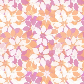 Raspberry Pink and Tangerine Painterly Floral Dazzle