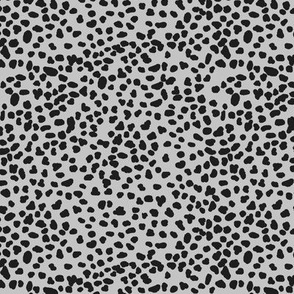 Small Black Spots on Grey / Animal Print / Dots