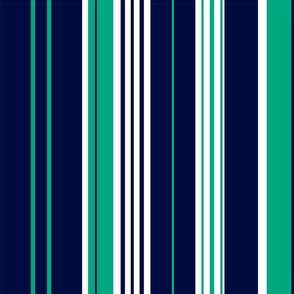 Navy, Mint & White Stripes