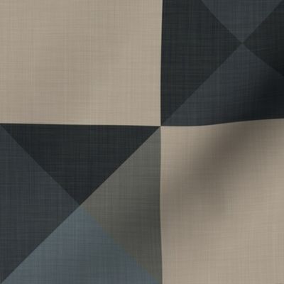 Patchwork Bedding Monochromatic Checker Board Black and Tan Tile Print Wallpaper Medium Scale Geometric Shapes
