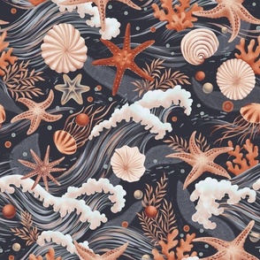 Starfish Surf navy and coral