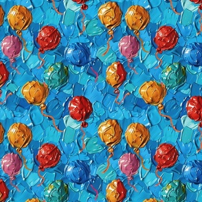 Festive Balloon Party: Textured Celebration Print