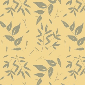 Ink gray and yellow flowers