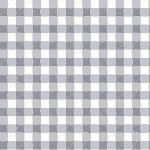 Gingham check in soft gray M