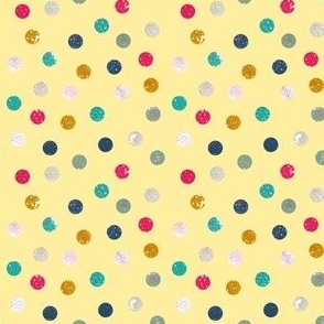 Polka Dots on Bright Butter Yellow