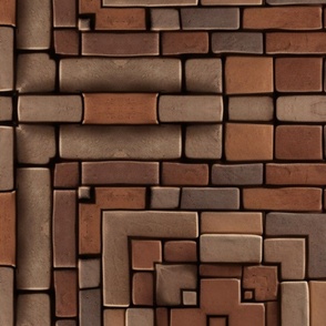 Bricks And Bricks  Faux Wall Paper 