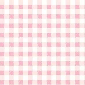 Gingham check in soft pink M