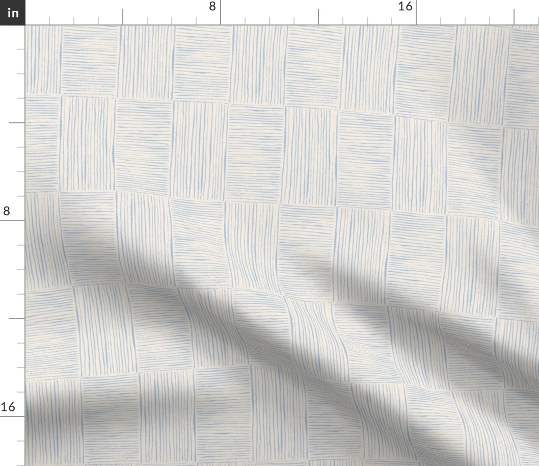 521 - $ Small scale dusty soft chalk blue scratchy organic textured hand drawn minimalist rectangular checkerboard - for kids apparel, quilt backing, wallpaper, table cloths, curtains, duvet covers and sheet sets.