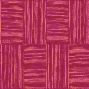 521 - Small scale dark cool red and peach scratchy organic textured hand drawn minimalist rectangular checkerboard - for kids apparel, quilt backing, wallpaper, table cloths, curtains, duvet covers and sheet sets.