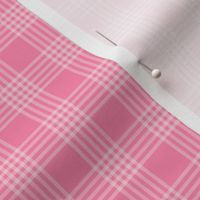 Small scale / Pastel plaid 5 thin lines on retro pink / Cool light pale baby rose candy and soft gingham checks / simple classic plain vichy caro stripes / 60s 70s modern girly fun summer blender