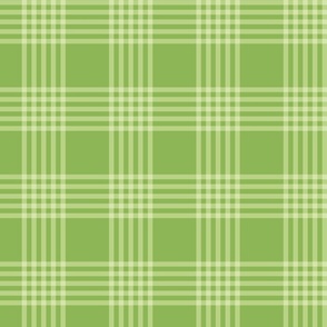 Large scale / Pastel plaid 5 thin lines on retro green / Warm light pale pear apple and gingham checks / simple classic plain vichy caro stripes / 60s 70s modern fun fresh spring blender