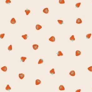 Strawberry on the cream background (small scale)