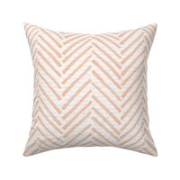 Hand drawn watercolor herringbone pattern – painted geometric brush strokes on a warm cream watercolour paper texture. Beige and ecru with peach fuzz and apricot orange.