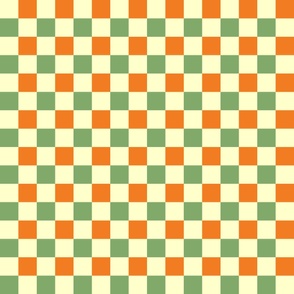 Green Orange Brown Checkered Gingham Pattern