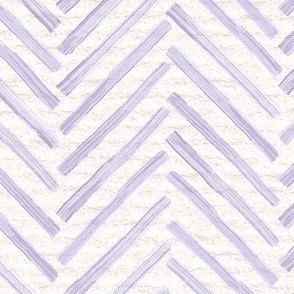 Hand drawn watercolor herringbone pattern – painted geometric brush strokes on a warm cream watercolour paper texture. Beige and ecru with digital lavender and lilac purple.