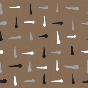 Modern Minimalist Abstract Brush Strokes - Black, Gray, White on Light Brown - Jumbo