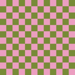 Pink Green Checkered Gingham Pattern