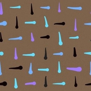 Modern Minimalist Abstract Brush Strokes - Purple Blue Dark Brown - Large