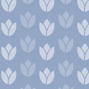 Simple small tulips Pantone 2024 spring color - chambray blue