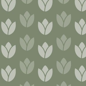 Simple small tulips Pantone 2024 spring color - watercress