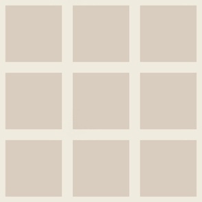 Window pane simple square check tiled wallpaper in beige pink grey off white for modern retro aesthetics