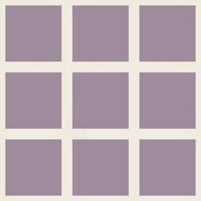 Window pane simple square check tiled wallpaper in hazy lilac off white for modern retro aesthetics