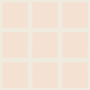 Window pane simple square check tiled wallpaper in pristine beige pink off white for modern retro aesthetics