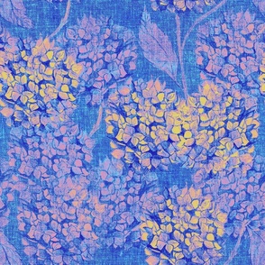 pop art bright colored floral print in blue yellow pink for bright vintage flowers