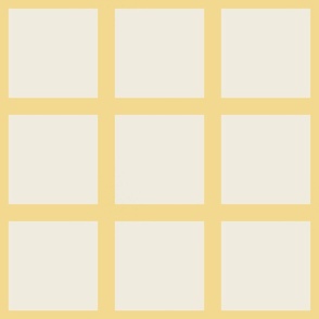 Window pane simple square check tiled wallpaper in yellow off white for modern retro aesthetics