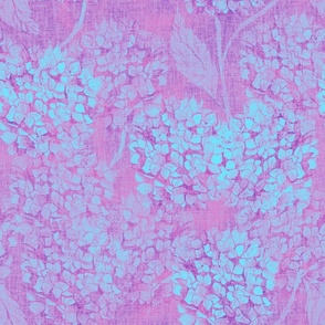 pop art bright colored floral print in blue fuchsia pink for bright vintage flowers