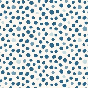 Abstract Blue and White Pebble Polka Dot 
